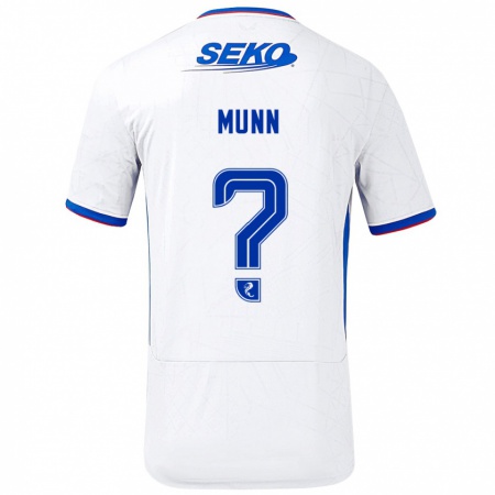 Kandiny Niño Camiseta Mason Munn #0 Blanco Azul 2ª Equipación 2024/25 La Camisa Chile