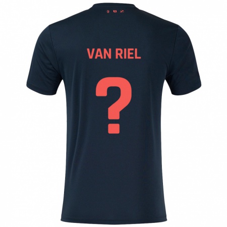 Kandiny Niño Camiseta Jesper Van Riel #0 Negro Rojo 2ª Equipación 2024/25 La Camisa Chile