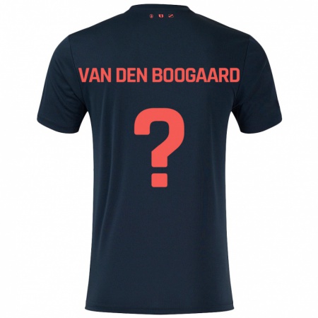 Kandiny Niño Camiseta Brian Van Den Boogaard #0 Negro Rojo 2ª Equipación 2024/25 La Camisa Chile