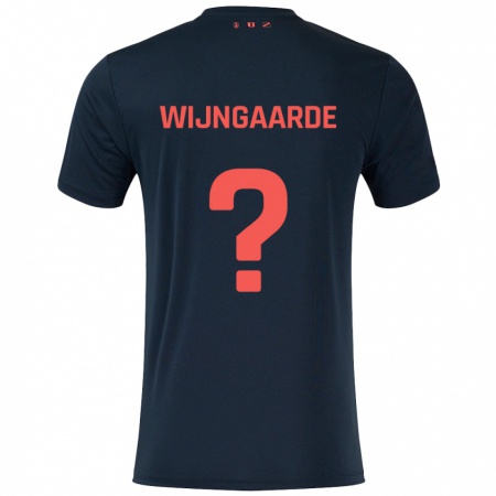 Kandiny Niño Camiseta Jahrnell Wijngaarde #0 Negro Rojo 2ª Equipación 2024/25 La Camisa Chile