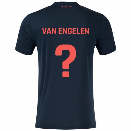 Kandiny Niño Camiseta Mats Van Engelen #0 Negro Rojo 2ª Equipación 2024/25 La Camisa Chile