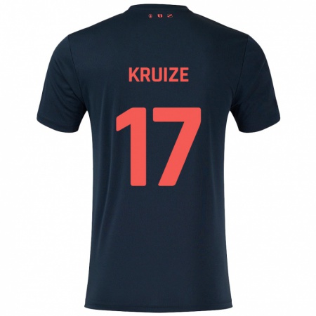 Kandiny Niño Camiseta Elisha Kruize #17 Negro Rojo 2ª Equipación 2024/25 La Camisa Chile