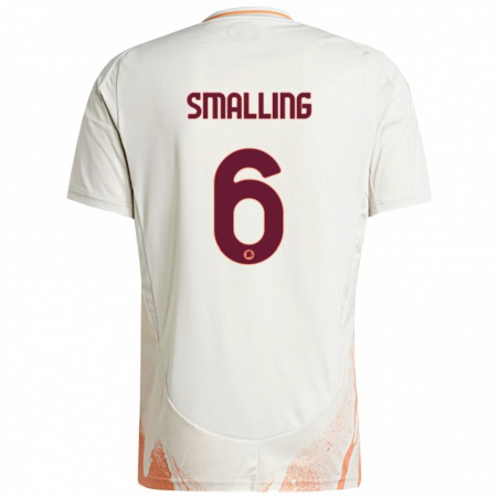 Kandiny Niño Camiseta Chris Smalling #6 Crema Blanco Naranja 2ª Equipación 2024/25 La Camisa Chile