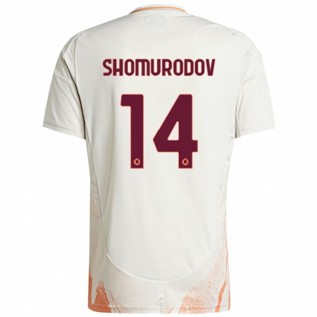 Kandiny Niño Camiseta Eldor Shomurodov #14 Crema Blanco Naranja 2ª Equipación 2024/25 La Camisa Chile