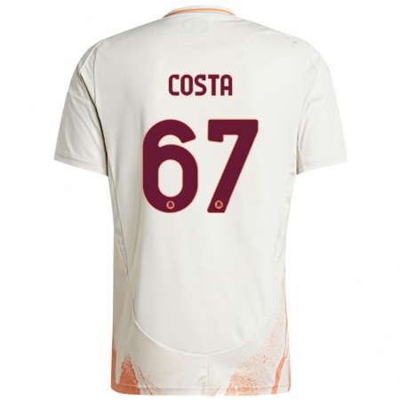 Kandiny Niño Camiseta João Costa #67 Crema Blanco Naranja 2ª Equipación 2024/25 La Camisa Chile