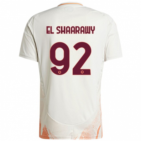 Kandiny Niño Camiseta Stephan El Shaarawy #92 Crema Blanco Naranja 2ª Equipación 2024/25 La Camisa Chile