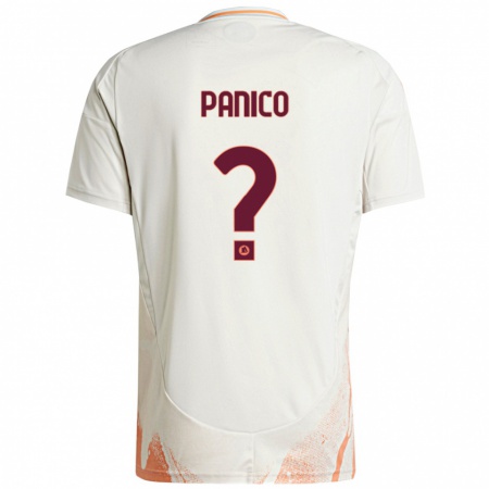 Kandiny Niño Camiseta Francesco Panico #0 Crema Blanco Naranja 2ª Equipación 2024/25 La Camisa Chile