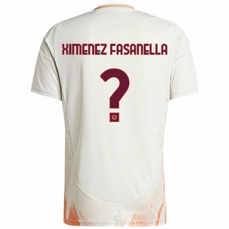 Kandiny Niño Camiseta Rafael Ximenez Fasanella #0 Crema Blanco Naranja 2ª Equipación 2024/25 La Camisa Chile