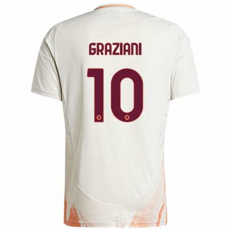 Kandiny Niño Camiseta Leonardo Graziani #10 Crema Blanco Naranja 2ª Equipación 2024/25 La Camisa Chile