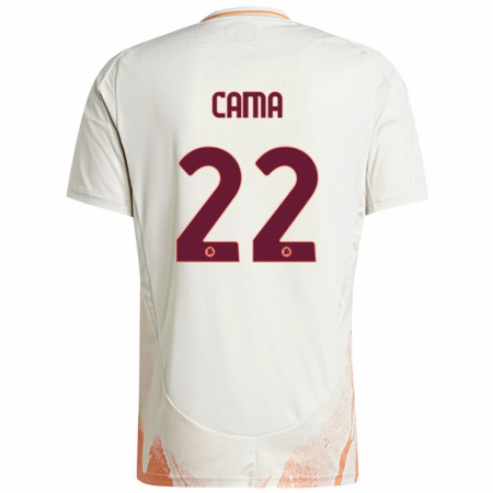 Kandiny Niño Camiseta Cristian Cama #22 Crema Blanco Naranja 2ª Equipación 2024/25 La Camisa Chile