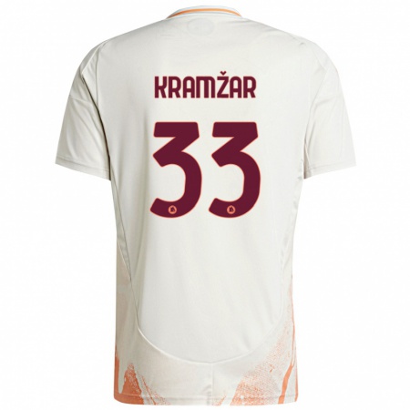 Kandiny Niño Camiseta Zara Kramžar #33 Crema Blanco Naranja 2ª Equipación 2024/25 La Camisa Chile