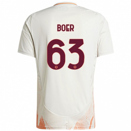 Kandiny Niño Camiseta Pietro Boer #63 Crema Blanco Naranja 2ª Equipación 2024/25 La Camisa Chile