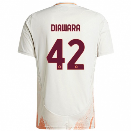 Kandiny Niño Camiseta Amadou Diawara #42 Crema Blanco Naranja 2ª Equipación 2024/25 La Camisa Chile