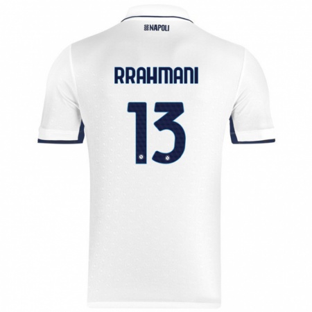 Kandiny Niño Camiseta Amir Rrahmani #13 Blanco Azul Real 2ª Equipación 2024/25 La Camisa Chile