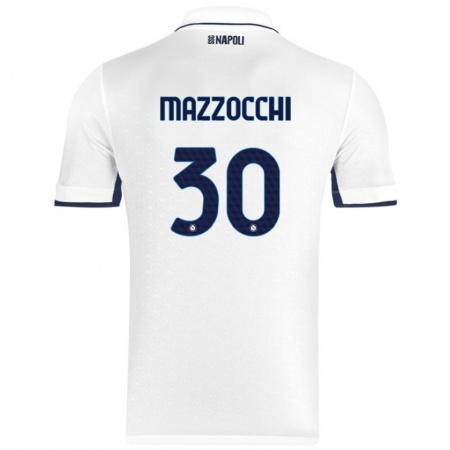 Kandiny Niño Camiseta Pasquale Mazzocchi #30 Blanco Azul Real 2ª Equipación 2024/25 La Camisa Chile