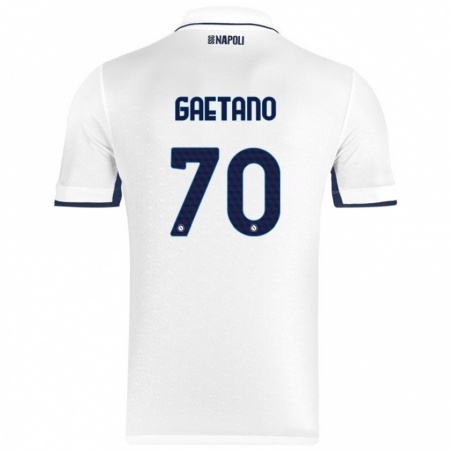 Kandiny Niño Camiseta Gianluca Gaetano #70 Blanco Azul Real 2ª Equipación 2024/25 La Camisa Chile