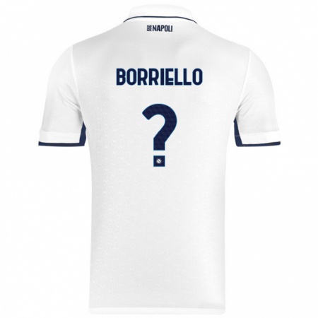 Kandiny Niño Camiseta Salvatore Borriello #0 Blanco Azul Real 2ª Equipación 2024/25 La Camisa Chile