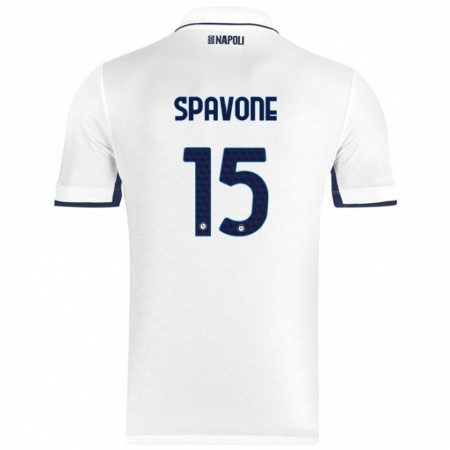 Kandiny Niño Camiseta Alessandro Spavone #15 Blanco Azul Real 2ª Equipación 2024/25 La Camisa Chile