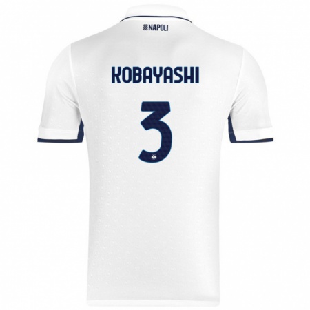 Kandiny Niño Camiseta Miharu Kobayashi #3 Blanco Azul Real 2ª Equipación 2024/25 La Camisa Chile