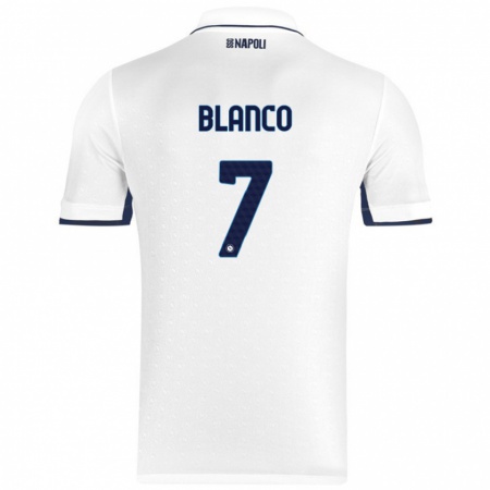 Kandiny Niño Camiseta Gimena Blanco #7 Blanco Azul Real 2ª Equipación 2024/25 La Camisa Chile