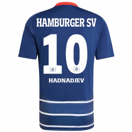 Kandiny Niño Camiseta Marko Hadnadjev #10 Azul Oscuro 2ª Equipación 2024/25 La Camisa Chile