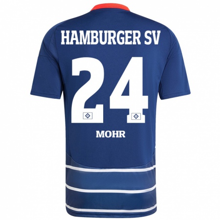 Kandiny Niño Camiseta Jannik Mohr #24 Azul Oscuro 2ª Equipación 2024/25 La Camisa Chile