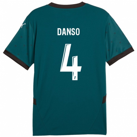 Kandiny Niño Camiseta Kevin Danso #4 Verde Oscuro 2ª Equipación 2024/25 La Camisa Chile