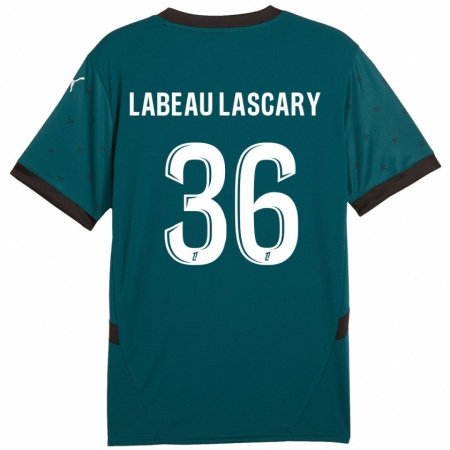 Kandiny Niño Camiseta Rémy Labeau Lascary #36 Verde Oscuro 2ª Equipación 2024/25 La Camisa Chile