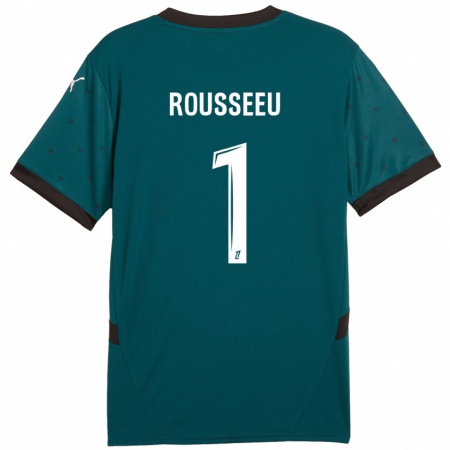 Kandiny Niño Camiseta Justine Rousseeu #1 Verde Oscuro 2ª Equipación 2024/25 La Camisa Chile