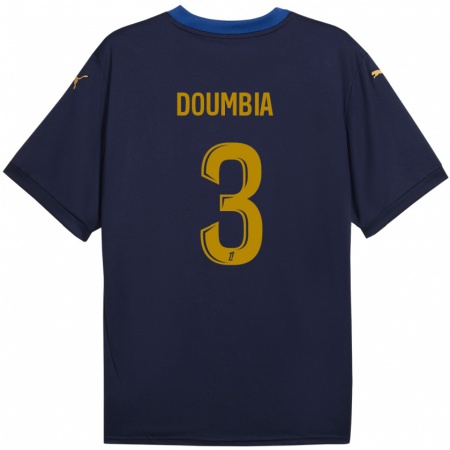 Kandiny Niño Camiseta Kamory Doumbia #3 Azul Marino Dorado 2ª Equipación 2024/25 La Camisa Chile