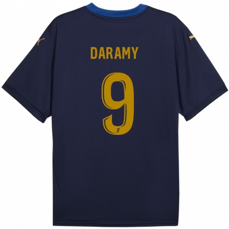 Kandiny Niño Camiseta Mohamed Daramy #9 Azul Marino Dorado 2ª Equipación 2024/25 La Camisa Chile