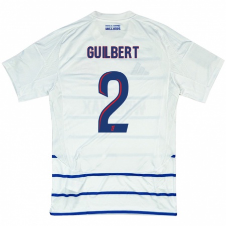 Kandiny Niño Camiseta Frédéric Guilbert #2 Blanco Azul 2ª Equipación 2024/25 La Camisa Chile