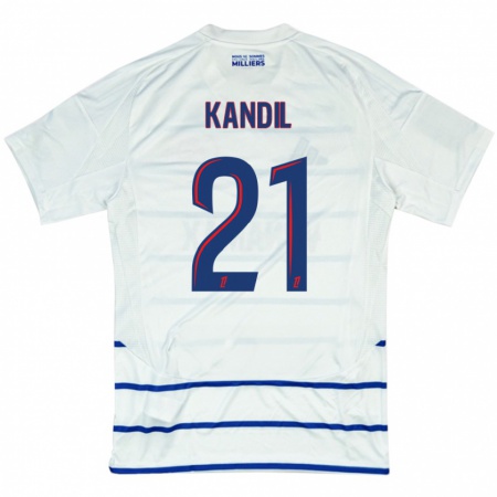 Kandiny Niño Camiseta Nordine Kandil #21 Blanco Azul 2ª Equipación 2024/25 La Camisa Chile