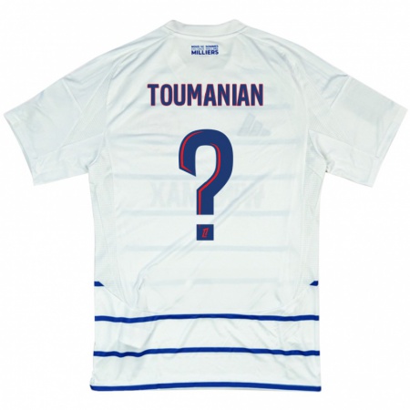 Kandiny Niño Camiseta Anthony Toumanian #0 Blanco Azul 2ª Equipación 2024/25 La Camisa Chile