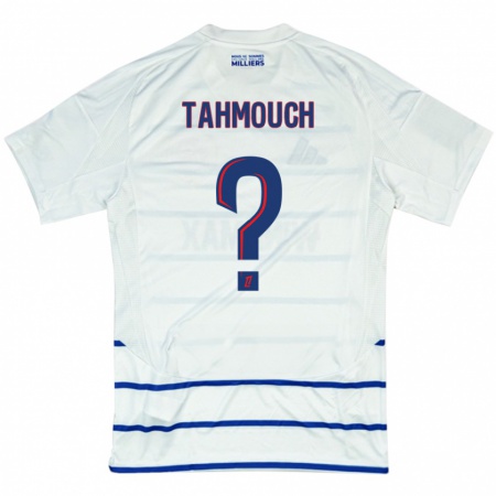 Kandiny Niño Camiseta Mathieu Tahmouch #0 Blanco Azul 2ª Equipación 2024/25 La Camisa Chile