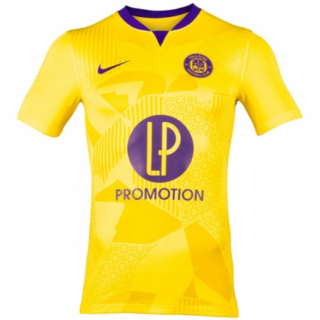 Kandiny Niño Camiseta Marie Ange Kramo #15 Amarillo Morado 2ª Equipación 2024/25 La Camisa Chile