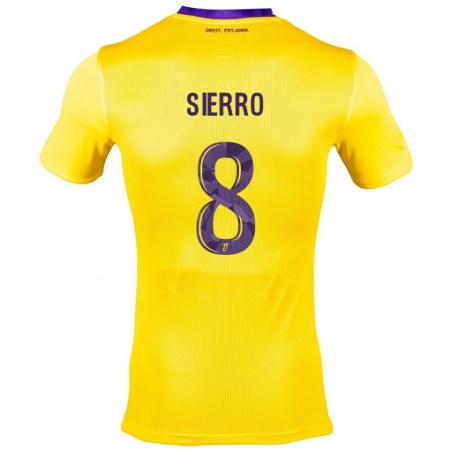 Kandiny Niño Camiseta Vincent Sierro #8 Amarillo Morado 2ª Equipación 2024/25 La Camisa Chile