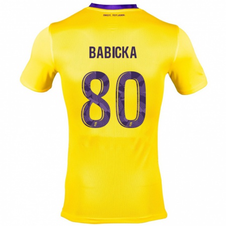 Kandiny Niño Camiseta Shavy Babicka #80 Amarillo Morado 2ª Equipación 2024/25 La Camisa Chile