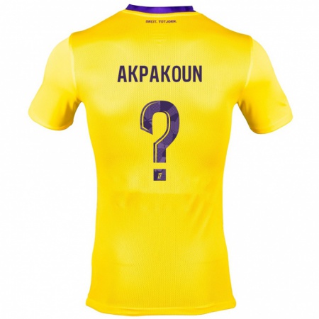 Kandiny Niño Camiseta Noé Akpakoun #0 Amarillo Morado 2ª Equipación 2024/25 La Camisa Chile