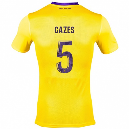 Kandiny Niño Camiseta Manon Cazes #5 Amarillo Morado 2ª Equipación 2024/25 La Camisa Chile