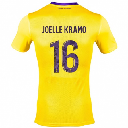 Kandiny Niño Camiseta Marie Joelle Kramo #16 Amarillo Morado 2ª Equipación 2024/25 La Camisa Chile