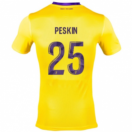 Kandiny Niño Camiseta Kelso Peskin #25 Amarillo Morado 2ª Equipación 2024/25 La Camisa Chile