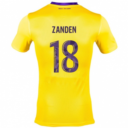 Kandiny Niño Camiseta Oliver Zandén #18 Amarillo Morado 2ª Equipación 2024/25 La Camisa Chile