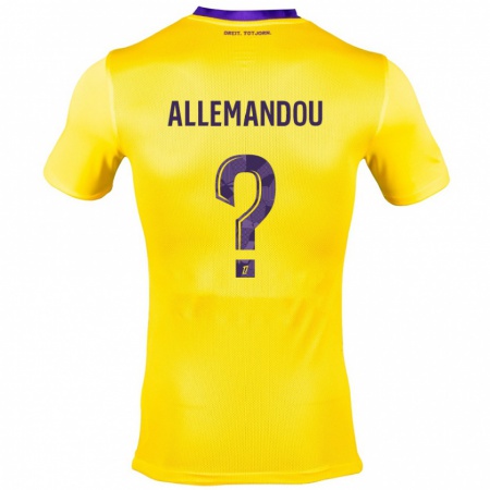 Kandiny Niño Camiseta Teddy Allemandou #0 Amarillo Morado 2ª Equipación 2024/25 La Camisa Chile