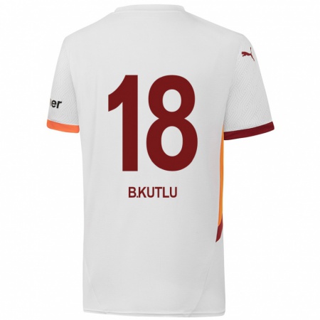 Kandiny Niño Camiseta Berkan Kutlu #18 Blanco Amarillo Rojo 2ª Equipación 2024/25 La Camisa Chile