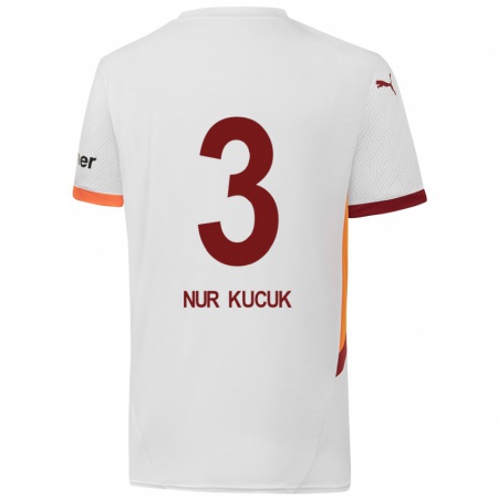 Kandiny Niño Camiseta Rabia Nur Küçük #3 Blanco Amarillo Rojo 2ª Equipación 2024/25 La Camisa Chile