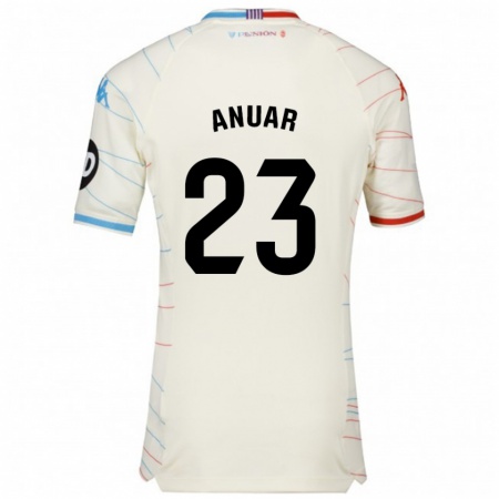 Kandiny Niño Camiseta Anuar #23 Blanco Rojo Azul 2ª Equipación 2024/25 La Camisa Chile