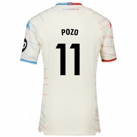 Kandiny Niño Camiseta Manuel Pozo #11 Blanco Rojo Azul 2ª Equipación 2024/25 La Camisa Chile