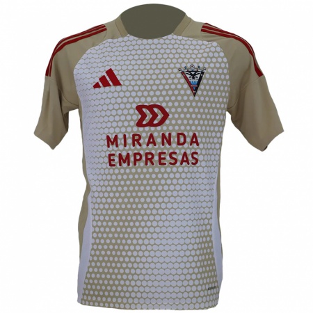 Kandiny Niño Camiseta Álex Barbu #0 Marrón Blanco 2ª Equipación 2024/25 La Camisa Chile