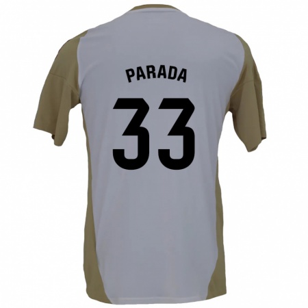 Kandiny Niño Camiseta Victor Parada #33 Marrón Blanco 2ª Equipación 2024/25 La Camisa Chile